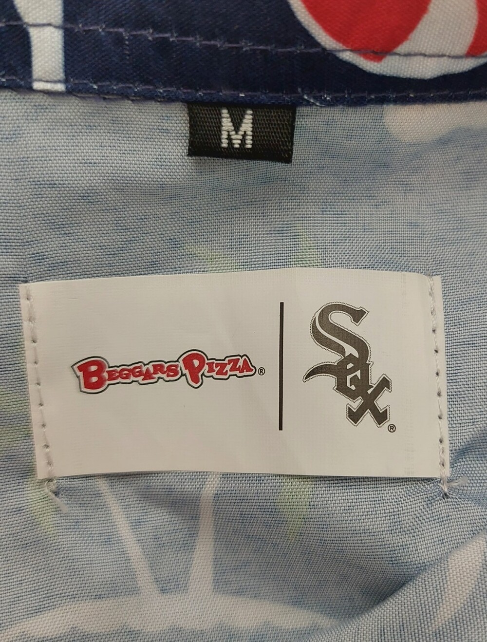 Chicago White Sox Men's Size Medium Hawaiian Style Shirt Camp Blue Palm Trees - Picture 6 of 9